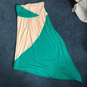 Asymmetrical strapless dress
